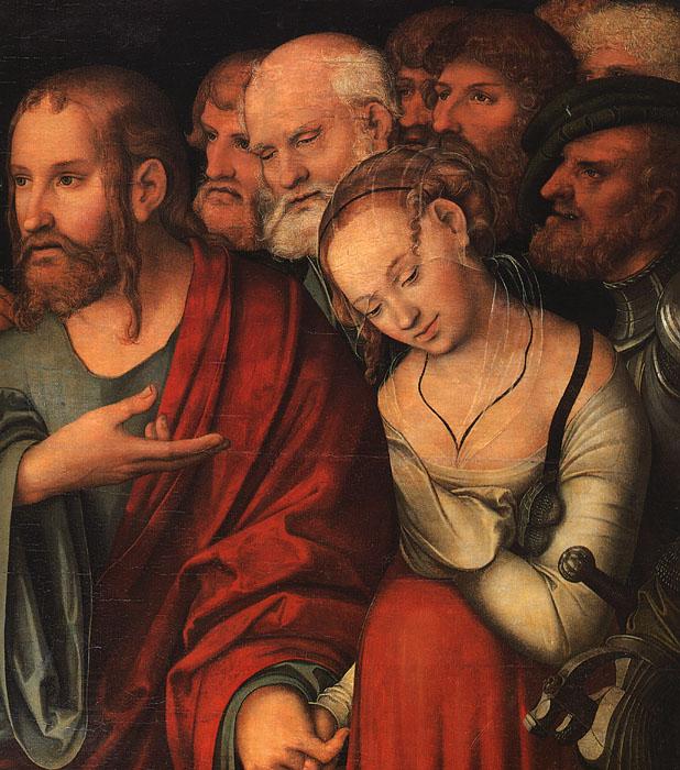 CRANACH, Lucas the Younger Christ and the Fallen Woman (detail)